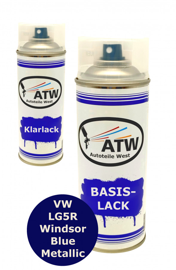 Autolack für VW LG5R WIndsor Blue Metallic+400ml Klarlack Set